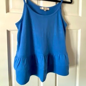 Loft NWT Blue riffle tank top